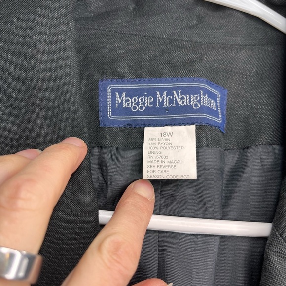 Maggie Mcnaughton Perfect Oversized Trending Stylish Black Linen Women’s 18W - Picture 7 of 9